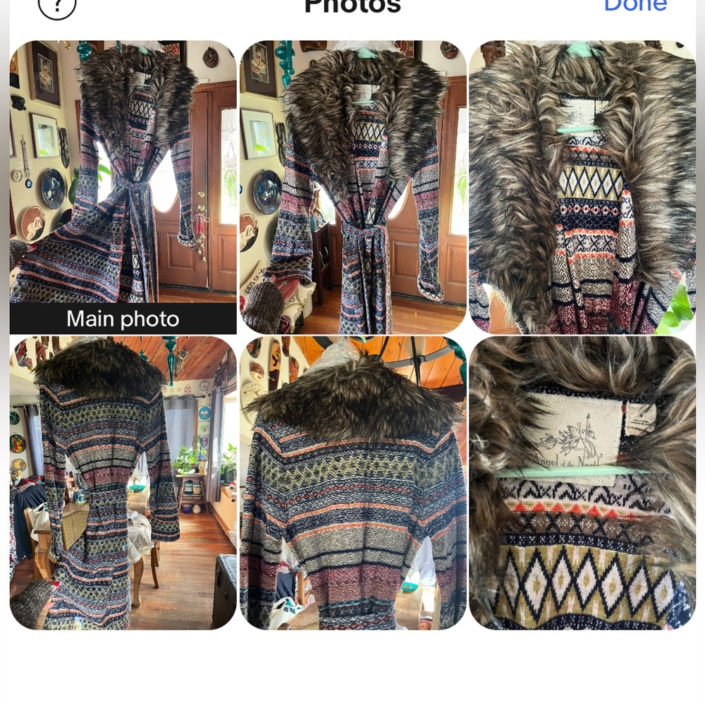 angel of the north fur sweater jacket size medium impeccable